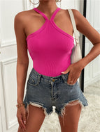 Crisscross Sleeveless Ribbed Top