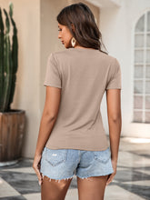 Load image into Gallery viewer, Frill Trim Round Neck Tee Shirt
