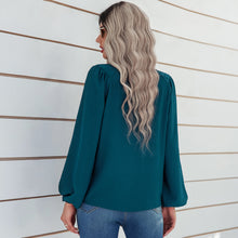 Load image into Gallery viewer, Gathered Detail Balloon Sleeve Blouse

