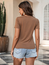 Load image into Gallery viewer, Frill Trim Round Neck Tee Shirt
