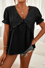 Load image into Gallery viewer, Frill Trim Flounce Sleeve Top
