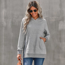 Load image into Gallery viewer, Side Slit Raglan Sleeve Hoodie with Kangaroo Pocket
