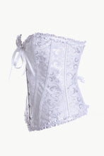 Load image into Gallery viewer, Full Size Jacquard Bow and Ruffle Trim Corset
