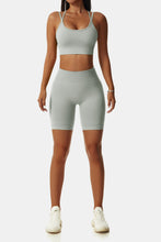 Load image into Gallery viewer, Crisscross Sports Bra and Biker Shorts Set
