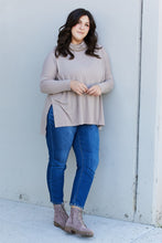 Load image into Gallery viewer, Zenana Full Size Slit High-Low Funnel Neck Top in Ash Mocha
