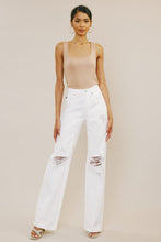 Load image into Gallery viewer, Kancan High-Rise Distressed Flare Jeans in White DIBS CAN
