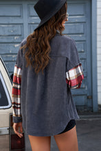 Load image into Gallery viewer, Leopard Corduroy Dropped Shoulder Jacket
