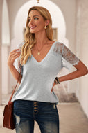DIBS 6150 Side Lace V Neck T-Shirt