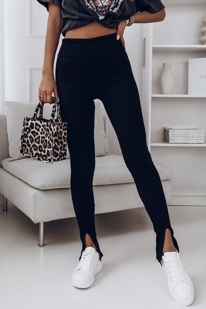 High Waist Ribbed/Lounge Slit pants