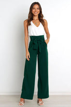 Load image into Gallery viewer, Tie Front Paperbag Wide Leg Pants
