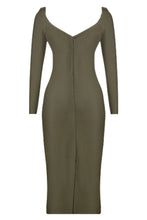 Load image into Gallery viewer, Sweetheart Neck Long Sleeve Back Slit Bandage Dress
