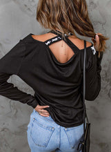 Load image into Gallery viewer, Leopard Color Block Crisscross Back Cold-Shoulder Top

