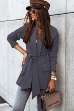 Load image into Gallery viewer, Belted Shawl Collar Blazer
