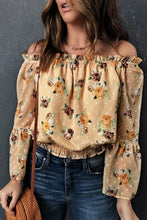 Load image into Gallery viewer, Floral Off-Shoulder Ruffle Hem Top

