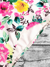 Load image into Gallery viewer, Plus Size Floral Lace Trim Halter Neck One-Piece Swimsuit
