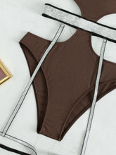 Load image into Gallery viewer, Glitter Cutout Spaghetti Strap One-Piece Swimsuit
