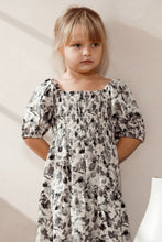 Load image into Gallery viewer, ODDI Girls Printed Smocked Square Neck Dress
