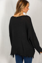Load image into Gallery viewer, White Birch Full Size Distressed Knit Pullover with Pocket
