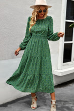 Load image into Gallery viewer, Ditsy Floral Round Neck Tiered Dress
