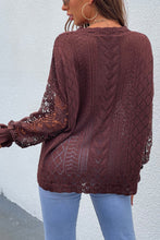 Load image into Gallery viewer, Spliced Lace Crochet Sleeve Sweater
