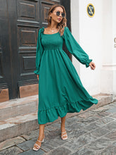 Load image into Gallery viewer, Smocked Ruffle Hem Flounce Sleeve Dress

