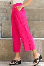 Load image into Gallery viewer, And The Why In The Mix Full Size Pleated Detail Linen Pants in Hot Pink
