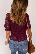 Load image into Gallery viewer, DIBS 4782 Lace Smocked Flounce Sleeve Blouse
