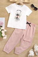 Girls Graphic Tee and Joggers Set