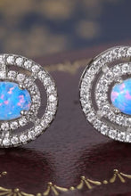 Load image into Gallery viewer, 925 Sterling Silver Opal Round Stud Earrings
