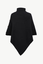 Load image into Gallery viewer, Handkerchief Hem Turtleneck Poncho Sweater
