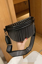 Load image into Gallery viewer, PU Leather Studded Sling Bag with Fringes
