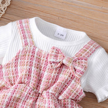 Load image into Gallery viewer, Baby Girl Tweed Faux Layered Bodysuit Dress
