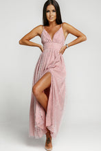 Load image into Gallery viewer, Sequin Split Spaghetti Strap Plunge Dress
