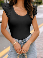 Flutter Scoop Neck Bodysuit