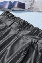 Load image into Gallery viewer, Belted Paperbag Waist PU Leather Skirt DIBS MOTHERSDAY
