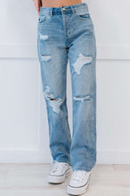 Load image into Gallery viewer, Kancan High Rise Button Closure Distressed Boyfriend Jeans
