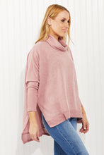 Load image into Gallery viewer, Zenana Love and Cuddles Full Size Cowl Neck Poncho Sweater in Light Rose
