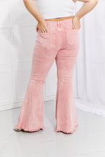 Load image into Gallery viewer, Color Theory Flip Side Fray Hem Bell Bottom Jeans in Pink

