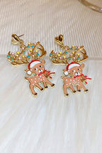 Load image into Gallery viewer, Christmas Deer Heart Drop Earrings
