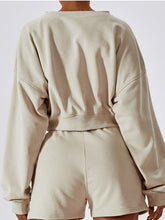 Load image into Gallery viewer, V-Neck Dropped Shoulder Sports Sweatshirt
