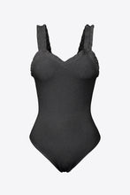 Load image into Gallery viewer, Ribbed Ruffle Trim Sleeveless Bodysuit
