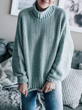 Load image into Gallery viewer, Dropped Shoulder Rolled Hem Sweater

