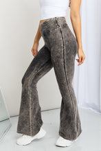 Load image into Gallery viewer, Zenana Full Size Acid Wash Wide Waistband Flare Leggings
