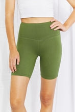 Load image into Gallery viewer, Zenana Fearless Full Size Brushed Biker Shorts in Olive
