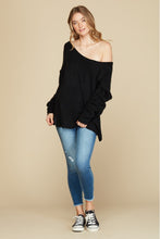 Load image into Gallery viewer, Petal Dew Exposed Seam Tunic Sweater
