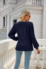 Load image into Gallery viewer, Waffle-Knit Puff Sleeve Square Neck Top
