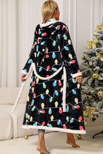 Load image into Gallery viewer, Christmas Belted Hooded Flannel Robe
