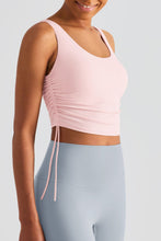 Load image into Gallery viewer, Side Drawstring Scoop Neck Sports Tank
