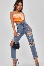 Load image into Gallery viewer, Frayed Hem Distressed Straight Leg Jeans
