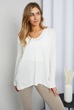 Load image into Gallery viewer, HYFVE Side Slit V-Neck Long Sleeve Top
